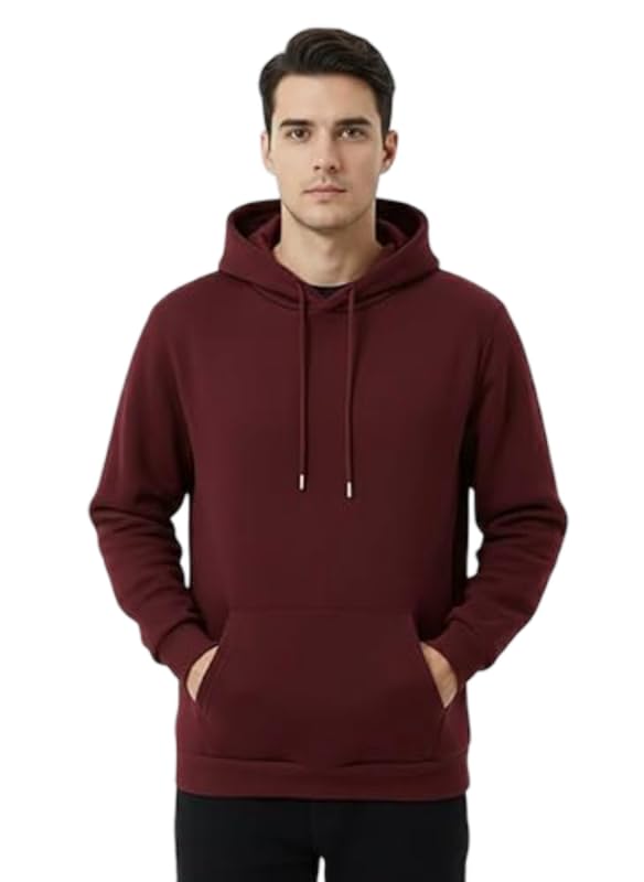 funkari Premium Woolen Hooded Sweatshirt for Men | Stylish Warm Pullover with Kangaroo Pocket |Winter Fleece Hoody for Casual Outerwear-picture-48