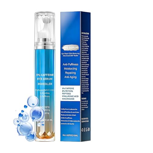 Eliminador de Ojeras - 15ML Hidratante que Reduce la Hinchazón y Firmeza - Rodillo de Masaje para de Ojos - para Mujeres Amigas Rutina Diaria Cuidado de la Piel Noche Hogar Viaje
