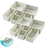 Qozary 12 Pack Washable Drawer Organizers Clothes, Fabric Dresser Drawer Organizer, Sock and...