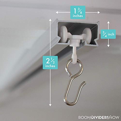 Room/Dividers/Now Ceiling Curtain Track Set-Comes With Track, Roller Hooks, Installation Hardware, Saw, And End Cap-Curtain Rail, Medium, For Spaces 6-12 Feet Wide (Silver) #TOP6