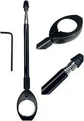 Antena corta-pipa retrátil para motocicletas Premium, Cortador de linha Universal em Aço Inox, Protetor Guardião Preto Corta Linhas De Pipas, com Suporte de Fixação.
