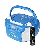 Retekess TR621P CD Player mit Kassette, Kassettenspieler, AM FM Radio, Drahtlose Verbindung, USB/TF/Kopfhörer, Stereo, Netz- und Batteriebetrieb, Geeignet für Familien und Feiern