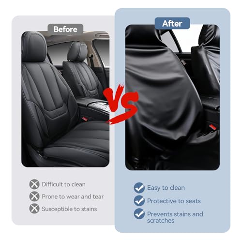 Xyvor Schonbezug Autositz Vorne 138x56 cm, Autositzschoner Vordersitz Universell Kompatibel, Sitzschoner Auto Vordersitze, Wasserdicht Staubdicht, für Werkstatt Sport Kinder Haustiere (Schwarz)