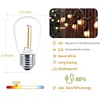 24-Pack S14 1W LED Outdoor String Light Replacement Bulbs, Warm White - Image 2