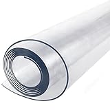 Lámina de PVC resistente. Protector de mesa de plástico transparente resistente de 2 mm para manteles de 160 x 90 cm