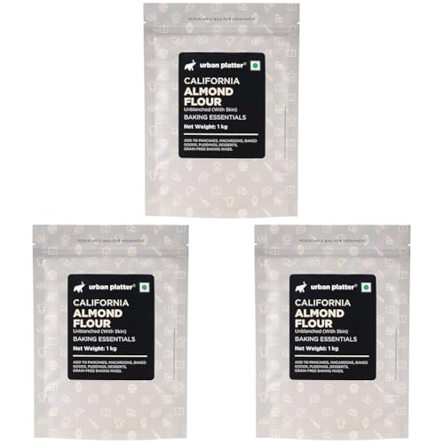 Image of Urban Platter California Unblanched Almond Flour, 1kg (Naturally Gluten-Free | Low-Carb | Ideal for Baking & Keto Recipes) (Pack of 3)