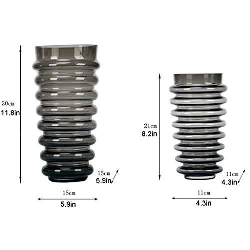 Vase à fleurs en verre géométrique avec structure stable pour grands bouquets modernes