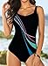 Aleumdr Women's One Piece Swimsuit Tummy Control Swimwear V Neck Adjustable Straps Padded Swimming Costumes Bikini Bating Suits Black 302 Large