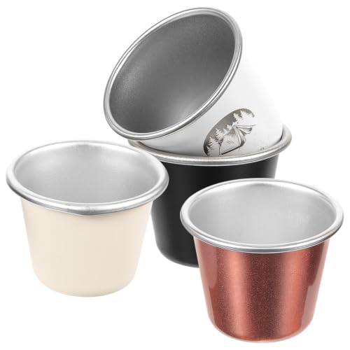 VICASKY 4 Vasos de Licor de Acero Inoxidable Resistentes al Calor y Robustos, Tazas Multifunción Portátiles para Camping y Bebidas al Aire Libre