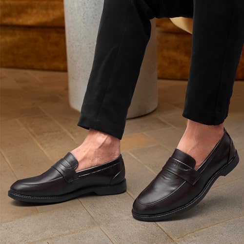 Image of ARAMISH New Men's Leather Slip on Formal Shoes Moccasin Loafers for Men's
