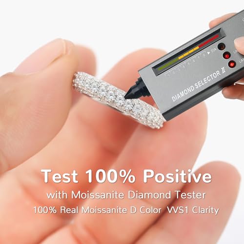 Moissanite Eternity Ring for Women D Color VVS1 Clarity Wedding Ring S925 Sterling Silver 18K White Gold Plated Genuine Moissanite Promise Wedding Band3