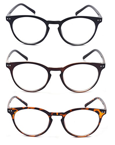 Outray Vintage Inspired Small Nails Round 3 Pack Spring Hinges Frame Reading Glasses 2.50 #TOP1