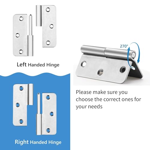 3.5 Inch Lift-Off Hinges Set – 304 Stainless Steel Slip Joint Flag Hinges, Left & Right Handed, Rust-Resistant, for Wood/Metal Doors, Cabinets, Windows, and Equipment (12 Pack: 6 Left + 6 Right) by HSMT-hinges - Image 3