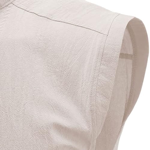 Camiseta sin mangas para hombre, estilo medieval, sin mangas, con cordones, cómoda, sin mangas, cuello alto, camiseta de tirantes para hombre, disfraz vikingo, renacentista, steampunk, camisas piratas