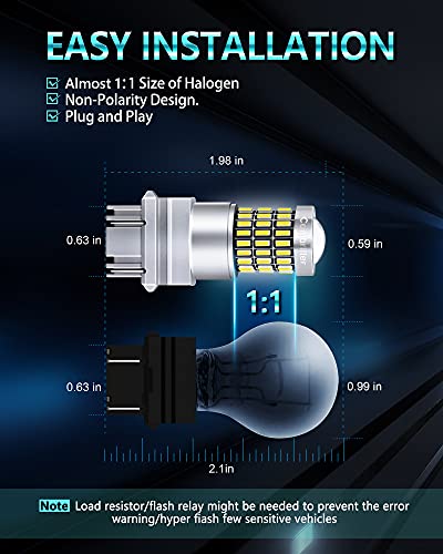 Combriller 3157 Led Bulb White 6000K, 3056 3156 3057 4157 Led Bulb With Projector Replacement For Led Reverse Lights Turn Signal Bulb Brake Light Bulb Tail Light Bulb Parking Light Bulb, Pack Of 2 #TOP4