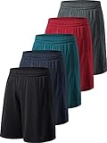 MLYENX Men's Workout Shorts Gym Athletic Running Shorts for Men with Pockets, 5 Pack