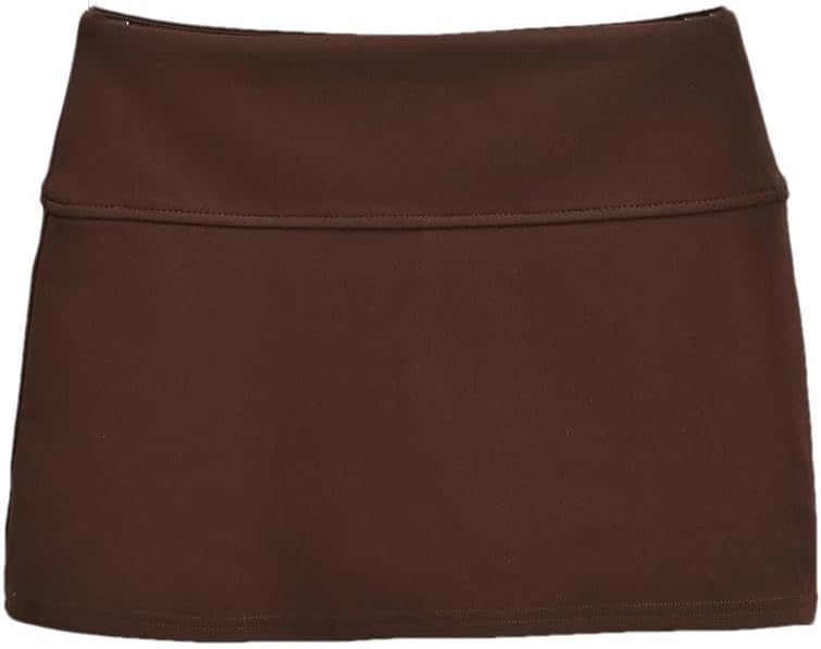 Women Knit Casual Pencil Skirt Harajuku Solid Double Layer Skorts Mini Skirts with Shorts