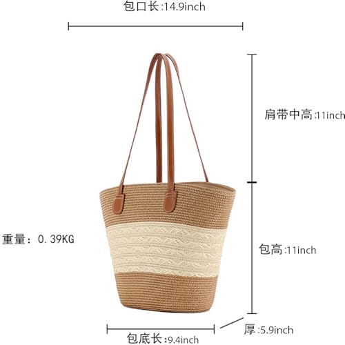 Bolso Tote Boho de Paja para Mujer miniatura 5