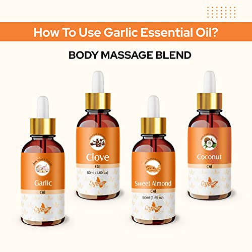 Image of Crysalis Garlic (Allium Sativum) 100% Pure & Natural Undiluted Essential Oil Organic Standard /Steam Distilled Oil For Skin & Hair, Body, Nail Care, DIY Cosmetics -15ML With Dropper External Use Only