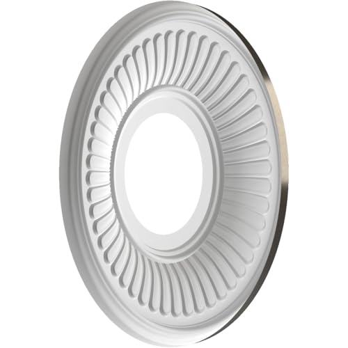 Image of Ekena Millwork CMP10BECCH Berkshire Thermoformed PVC Ceiling Medallion (Fits Canopies up to 4 1 /2 inch), 10 inchOD x 3 1 /2 inchID x 3 /4 inchP, Metallic Charcoal