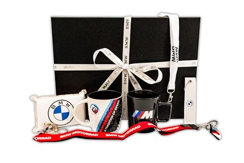 Set de regalo BMW en exclusiva caja de regalo, 7 piezas, taza M, llavero, cordón