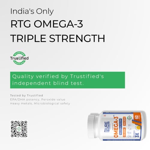 Image of Omega 3 Fish Oil Capsules | Triple 3X Strength 450mg EPA & 300mg DHA | Re-Esterified Triglyceride (rTG) Form | Vitamin D3 K2-MK7 & Vitamin E | Lemon Flavour | Burpless | Pack of 3 | 180 Softgels