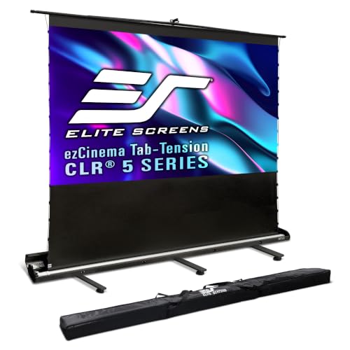 Image of Elite Screens 122 inch Portable Tab-Tension UST ALR Pull up Projector Screen | Design for Ultra Short Throw projectors, Ambient light rejecting technology, FT122H-CLR5