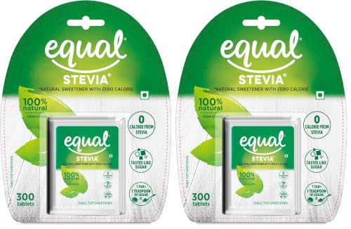 Image of Equal Stevia 300 Tablets | Plant-Based 100% Natural Sweetener | Sugar Free | Diabetic Friendly (Pack of 2)