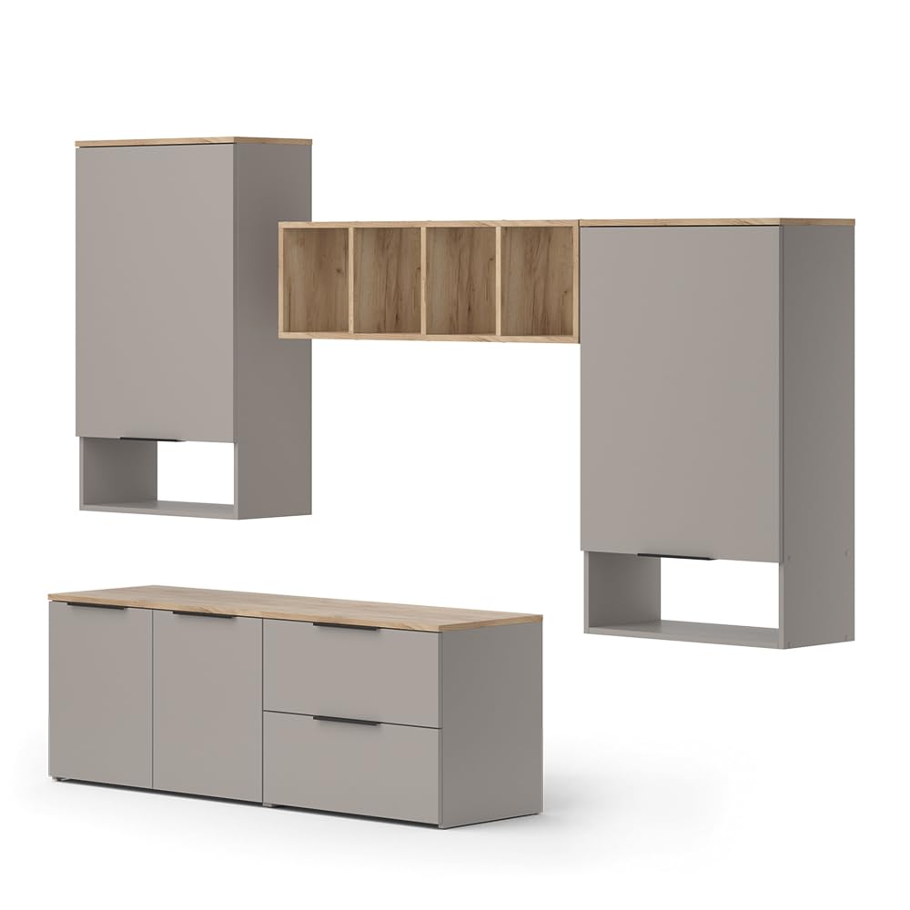 Vicco Ściana w salonie "Wido", Szary, | 5 części, compatible avec d'autres éléments de la série Wido