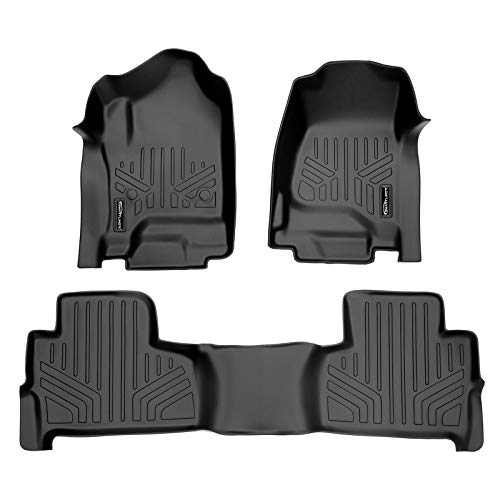 SMARTLINER Custom Fit Floor Mats 2 Row Liner Set Black for 2015-2020 Chevrolet Tahoe/GMC Yukon