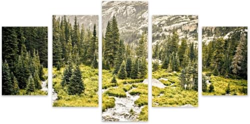 Art mural paysage d'arbres alpins 100x50 cm pour habiller et agrandir un mur vide