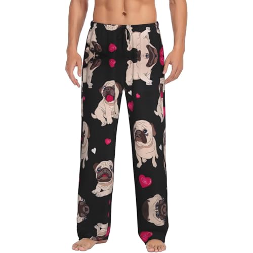 Pantalon de pyjama homme en polyester doux avec poches latérales et coupe classique