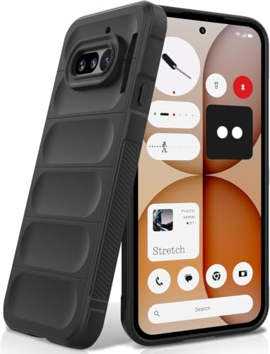 Image of ShieldTech AirGuard Series Back Cover Case for Nothing Phone 4a | Microfiber Lining | Airbag Cushion Drop Protection | Shockproof Silicone Cover Case | Anti Slip Grip - Black for Nothing Phone 4a