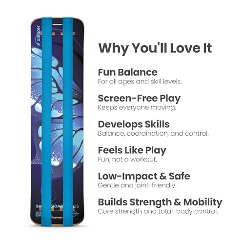 Image of GIBBON SlackBoard, Balance Board Kids & Adults, Slackline Balance Trainer | 1 & 2 Line Options, Slack Board, Core Workout Equipment, Home Gym Training, Standing Desk Exercise, Yoga, Agility, Pilates