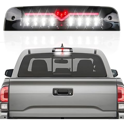Youxmoto Fit for Dodge Ram 1500 2009-2017, Ram 2500 3500 2010-2017 LED 3rd Brake Light Third Brake Light High Mount Stop Light Cargo Lamp Black Housing Smoke Lens 55372082AD 55372082AC Cover