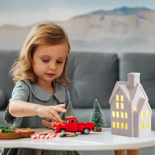 Maisons de Noël en céramique pour un bureau festif - 3