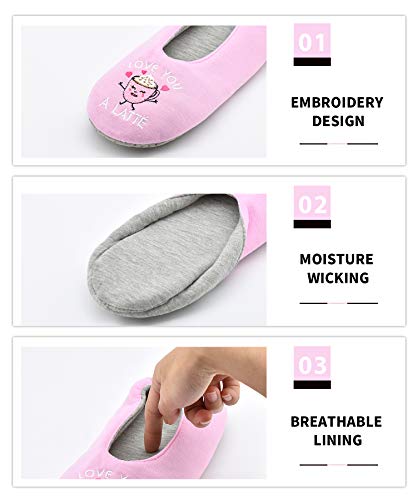 Image of Panda Bros Women's Ballerina House Slippers,Anti-Skid Comfy Warm Ballet Style Slippers