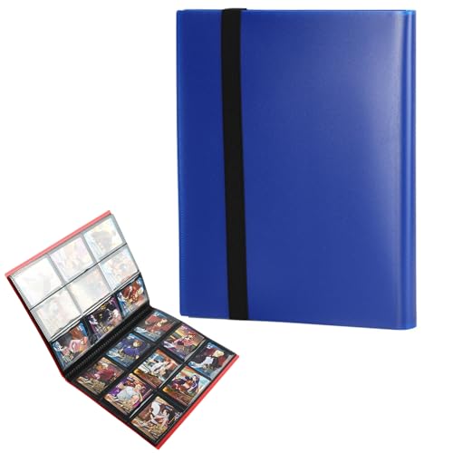 Pasdrucn 30 páginas 540 bolsillos para tarjetas coleccionables, álbum de carpetas de 9,7 x 7 cm, álbum de recortes para tarjetas Pokemon, resistente al agua de piel sintética con cremallera, álbum de