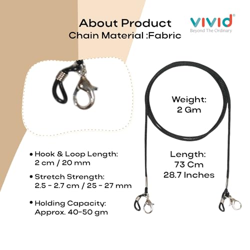 Image of Unisex Spec Holder Hook & Loop Anit Slip Eyewear Lanyard Fabric Strap Chain