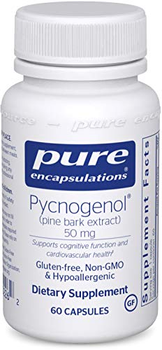 Pure Encapsulations - Pycnogenol (Pine Bark Extract) 50 mg - Hypoallergenic Supplement to Support Cognitive Function and Cardiovascular Health - 60 Capsules