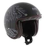 MT Helmets Le Mans 2 SV Motorradhelm Vintage mit Lederdetails, einziehbares Sonnenvisier, waschbares Innenfutter und HIRP-Helmschale, ECE 22.06 & DOT zugelassen