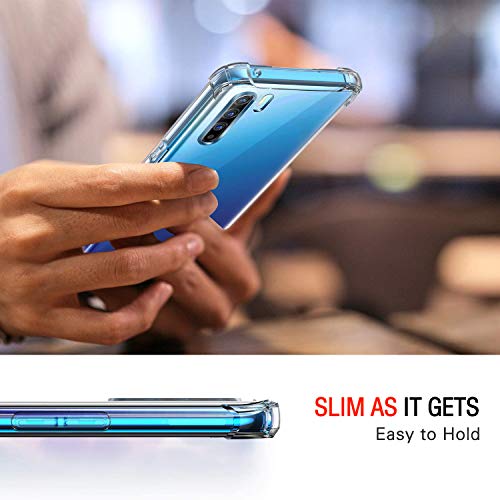 Image of Bumper Back Cover Case Transparent for Oppo F15|Four Corners Protection|Camera Protection Back Cover Case for Oppo F15 -Transparent