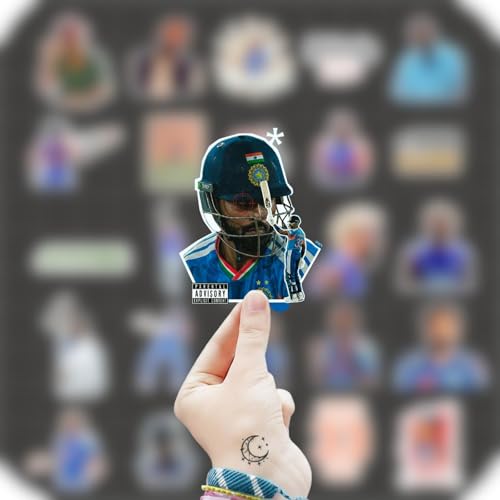 Image of Hardik Pandya Stickers 25 Pcs - Cricket Waterproof Vinyl Sticker Pack for Laptop, Mobile, Bike, Helmet, Car & Bottle | Cricket Fan Gift Collection | Hardik Pandya
