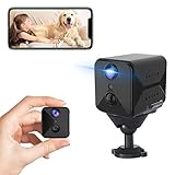 javiscam Mini Kamera überwachungskamera klein 1080P WiFi Sicherheitskamera Live Übertragung Handy APP Für Innen WLAN Videoüberwachung Babyphone Lange Batterielaufzeit Microkamera mit Bewegungsmelder