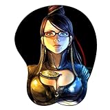 Anime Gaming Sexy Bayonetta Mousepad 3D Wrist Rest Desk Mat Cartoon Bikini Mouse Pad Soft Silicon Gel Mouse Mat Anti-Slip Office Mat Desk Pad with Wrist Support