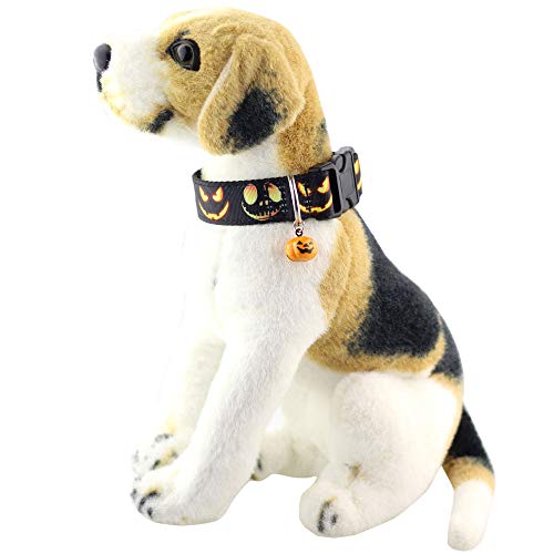 Bolbove Pet Adjustable Halloween Collar With Bell For Medium To Large Dogs (Large, Black Pumpkin Lamp) #TOP3