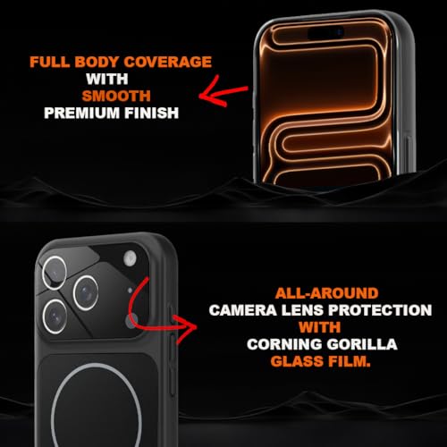 Image of SHINESTAR iPhone 17 Pro Max Case - Premium Shockproof Protective Cover, Wireless Charging Compatible, Slim & Durable Luxury Back Cover with Camera Protection (Black)