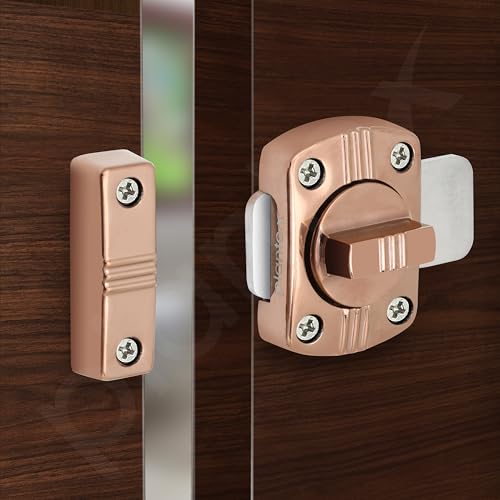 Image of Plantex Latch Lock for Main Door /Door Latch for Bathroom /Door Lock Latch for Home /Office /Bedroom /Door Stopper /Baby Latch -Pack of 1 (PVD Rose Gold)