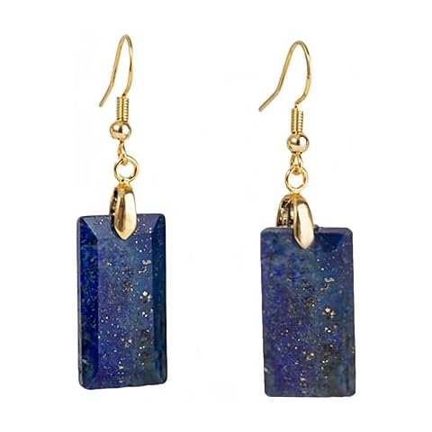 Boho Natural Lapis Lazuli Stone Earrings Natural Unique Healing Gemstone Earrings for Women Cover