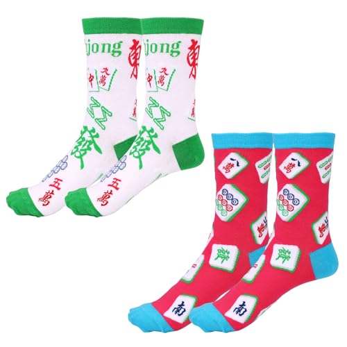 Chaussettes Mahjong Mikovivi lot de 2 paires cadeaux amusants pour passionnés
